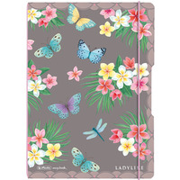 Notatnik A4 2x40 kartek linnia/kratka PP flex ladylike butterflies 50044337 Herlitz