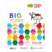 Blok rysunk. kolorowy BIG, A4, 80g, 15 kol., 60 ark, Happy Color HA 3708 2030-09B60