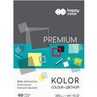 Blok techniczny PREMIUM kolorowy A4, 220g, 10 ark, Happy Color HA 3722 2030-09