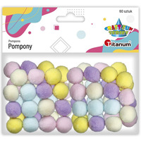 Pompony pastelowe mix 60 szt 16mm 462567 TITANUM
