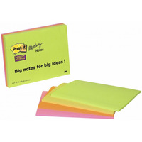 Bloczek samoprzylepny POST-IT Super Sticky (6845-SSP), 200x149mm, 4x45 kart., mix kolorw