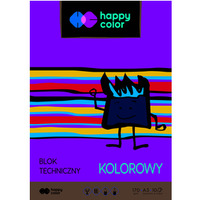 Blok techniczny kolorowy A3, 170g, 10 ark, Happy Color HA 3550 3040-09