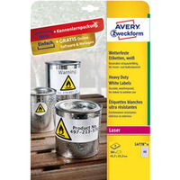 Etykiety Heavy Duty, A4, 8 ark./op., 45, 7 x 21, 2 mm, biae, poliestrowe, AVERY ZWECKFORM, L4778-8