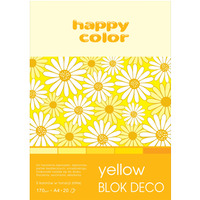 Blok Deco Yellow A4, 170g, 20 ark, 5 kol. tonacja ta, Happy Color HA 3717 2030-012