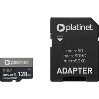 Karta pamici Micro SDxc + adapter 128GB class10 UIII A1 90MB/s Platinet PMMSDX128UIII