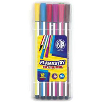 Flamastry Astra heksagonalne w plastikowym boxie - 12 sztuk, 314115001 (X)