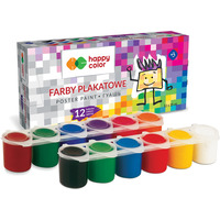 Farba plakatowa tempera, 12 kol x 25ml, Happy color HA 3310 0025-K12