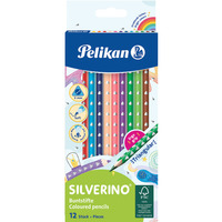 Kredki owkowe trjktne SILVERINO 12 kolorw 700634 Pelikan