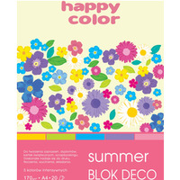 Blok Deco Summer A4, 170g, 20 ark, 5 kol., Happy Color HA 3817 2030-120