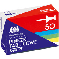 Pinezki tablicowe op-50szt. kolorowe GRAND 110-1657