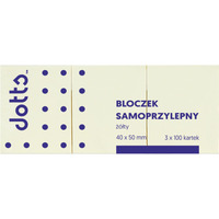 Bloczek samoprzylepny DOTTS 40x50 ty 100 kartek (3szt) (NS50/40/3/D)