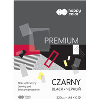 Blok techniczny PREMIUM czarny A4, 220g, 10 ark, Happy Color HA 3722 2030-9