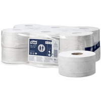 Papiertoaletowy Tork PREMIUM mini jumbo, 2 warstwy, kolor biay, makulatura, 180m, (12) system T2 advanced 472102