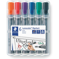 Marker Lumocolor do tablic flipchart, okrgy, 6 kol. (2, 3, 4, 5, 6, 9) w etui box, Staedtler S 356 WP6