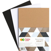 Tektura falista KRAFT, A4, 10 ark, 3 kolory, Happy Color HA 7720 2030-KRAFT