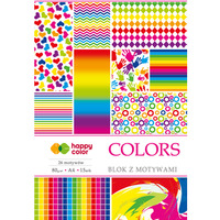 Blok z motywami COLORS, 80g/m2, A4, 15 ark, 27 motyw, Happy Color HA 3808 2030-C