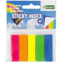 Zakadki indeksujce PET 12x45mm 5x25szt STICKY INDEX 110047 D.RECT