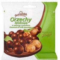 Orzechy laskowe JUTRZENKA w mlecznej czekoladzie 80g