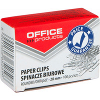 Spinacze okrge, 28mm, 100szt., srebrne, typu OFFICE PRODUCTS 18082815-19