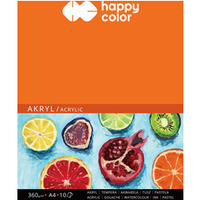 Blok do akrylu, Art., A4, 10 ark, 360g, Happy Color HA 7836 2030-A10