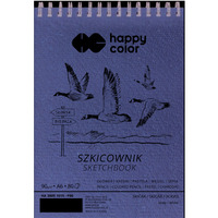 Szkicownik na spirali PTAKI A6, biay, 80 ark, 90g, Happy Color HA 3809 1015-P80