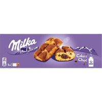 Ciastka MILKA CAKE&CHOC biszkoptowe z nadzieniem czekoladowym i kawakami czekolady 175g