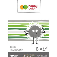 Blok techniczny biay A4, 170g, 10 ark, Happy Color HA 3550 2030-0