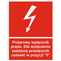 Naklejka Przeciwpoarowy wycznik prdu