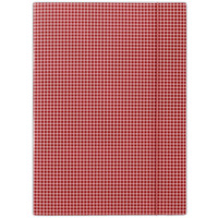 Teczka z gumk� DONAU, karton, A4, 400gsm, 3-skrz., czerwona w krat�