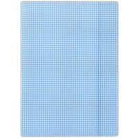 Teczka z gumk DONAU, karton, A4, 400gsm, 3-skrz., niebieska w krat