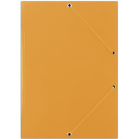 Teczka z gumk� DONAU, karton, A4, 400gsm, 3-skrz., pomara�czowa