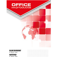 Blok biurowy OFFICE PRODUCTS, A4, w kratk, 100 kart., 70gsm