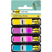 Zakadki indeksujce POST-IT? (683-4AB), PP, 11,9x43,1mm, 4x35 kart., mix kolorw neonowy