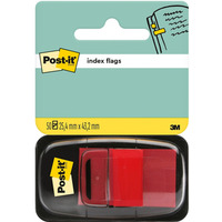 Zakadki indeksujce POST-IT? (680-1), PP, 25, 4x43, 2mm, 50 kart., czerwone