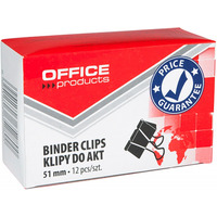 Klipy do dokumentw OFFICE PRODUCTS, 51mm, 12szt., czarne