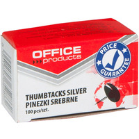 Pinezki klasyczne OFFICE PRODUCTS, 100szt., srebrne