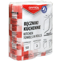 Rczniki kuchenne celulozowe OFFICE PRODUCTS, 2-warstwowye, 50 listkw, 9, 25m, 2szt., biae