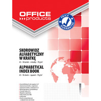 Skorowidz OFFICE PRODUCTS, A5, w kratk, alfabetyczny, twarda okadka, 96 kart., 70gsm