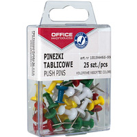 Pinezki kolorowe beczuki OFFICE PRODUCTS, w pudeku, 25szt., mix kolorw