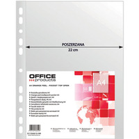 Koszulki na dokumenty OFFICE PRODUCTS, poszerzane, PP, A4, groszkowe, 90mikr., 50szt