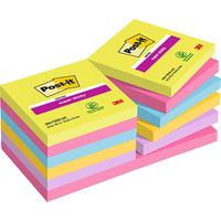 Karteczki samoprzylepne POST-IT? Super Sticky (654 -12SSUC), 76x76mm, 1x90 kart., neonowe