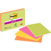 Karteczki samoprzylepne POST-IT? Super Sticky (6845-SSP), 200x149mm, 4x45 kart., mix kolorw
