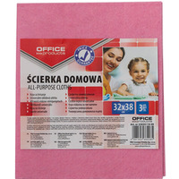 cierka domowa OFFICE PRODUCTS, wiskoza 70%, gr. 80g/mkg, 32x38cm, 3szt., mix kolorw