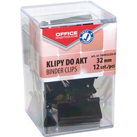 Klipy do dokumentw OFFICE PRODUCTS, 32mm, 12szt., w pudeku, czarne