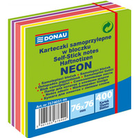 Kostka samoprzylepna DONAU, 76x76mm, 1x400 kart., neon-pastel, mix zielony