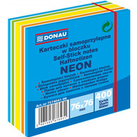 Kostka samoprzylepna DONAU, 76x76mm, 1x400 kart., neon-pastel, mix niebieski