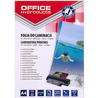 Folia do laminowania OFFICE PRODUCTS, A4, 2x100mikr., byszczca, 100szt., transparentna