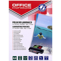 Folia do laminowania OFFICE PRODUCTS, A4, 2x125mikr., byszczca, 100szt., transparentna