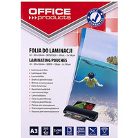 Folia do laminowania OFFICE PRODUCTS, A3, 2x100mikr., byszczca, 100szt., transparentna