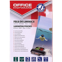 Folia do laminowania OFFICE PRODUCTS, 65x95mm, 2x125mikr., byszczca, 100szt., transparentna